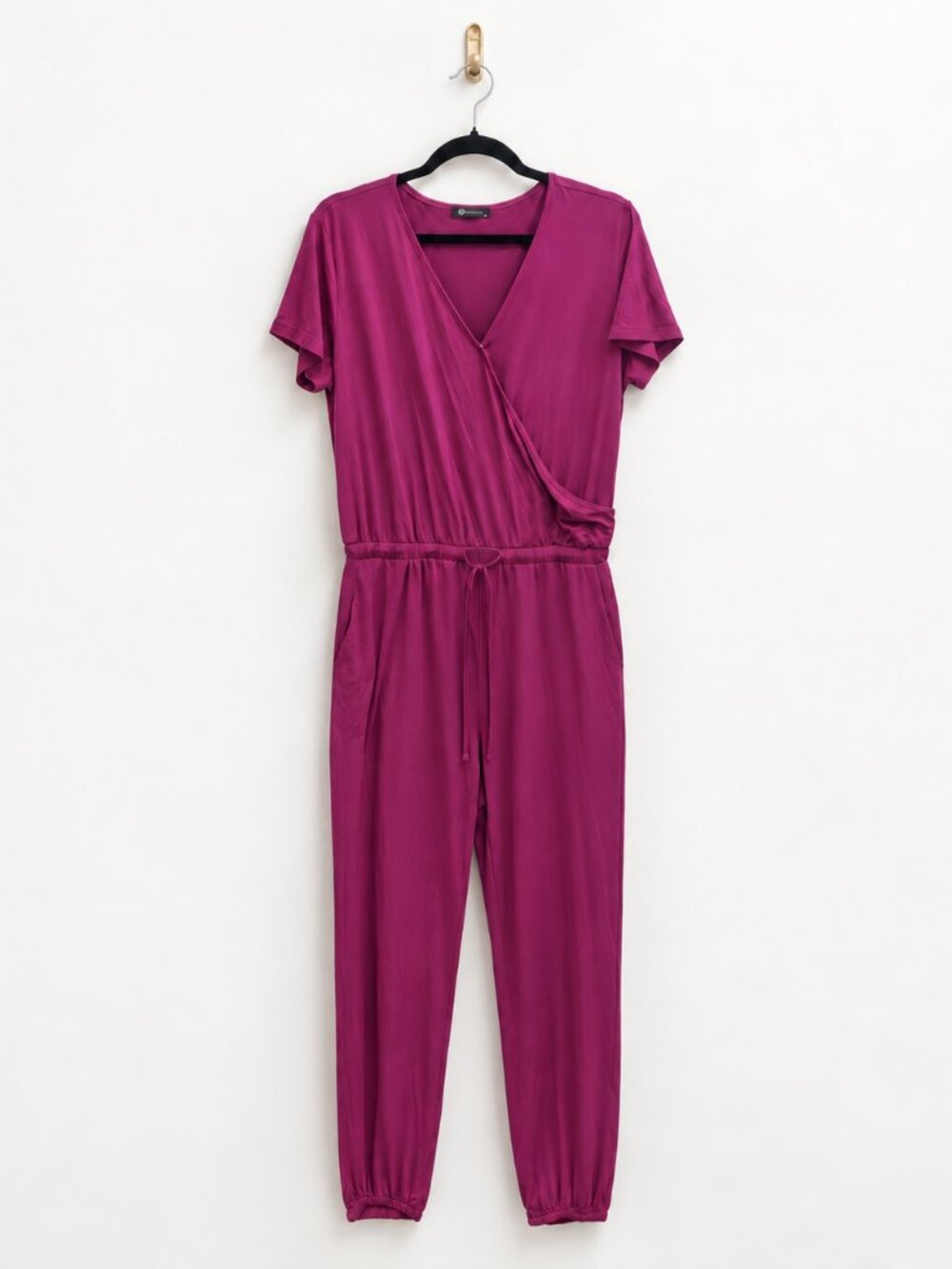 PrettyGarden Short-Sleeve Tie Waist Cinch Pants Jumpsuit